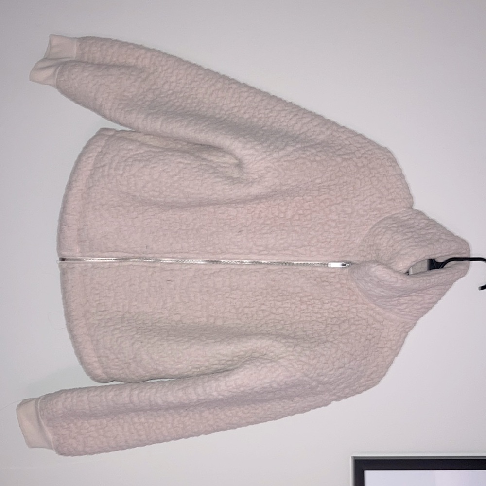 Cream fleece zip up jacket from Express size medium in good condition